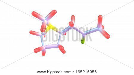 Hygrine is a pyrrolidine alkaloid found in coca. Hygrine usually occurs along with other more potent alkaloids such as atropine or cocaine. 3d illustration