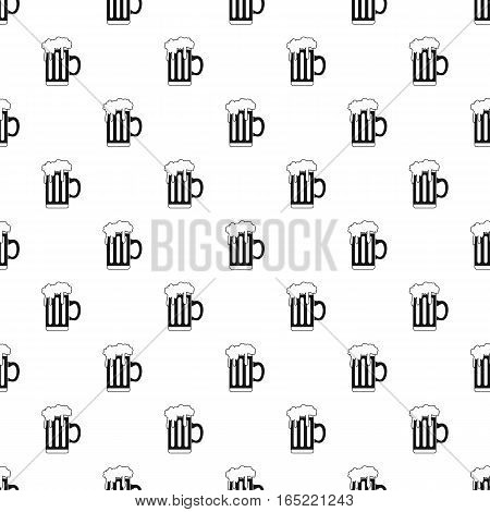 Mug of beer pattern. Simple illustration of mug of beer vector pattern for web