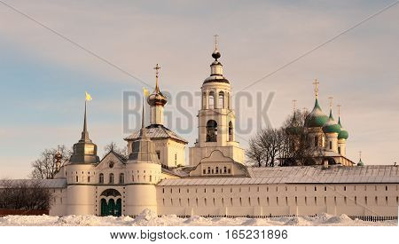 Tolga convent Winter frosty morning, Yaroslavl, Russia