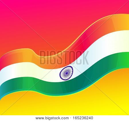 Republic Day in India, 26 January. design element, background with Indian national flag