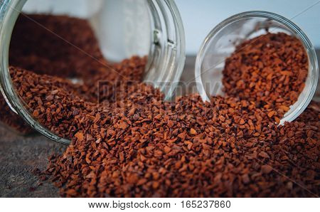 Coffee powder, coffee powder Brown used as book illustrations.