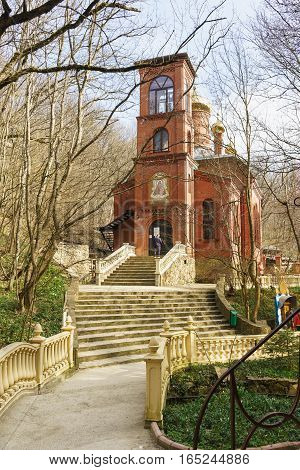 The MOUNTAIN VILLAGE NOVOROSSIYSK RUSSIA - March 08.2016: the new Church of Mother of God life-giving spring in the desert Theodosius Caucasian