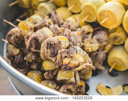 Thai Skewer Of Unborn Chick.