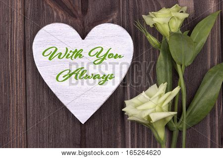 Valentine's Day Card Text With You Always Green