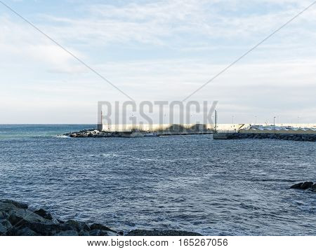 view of arenzano harbour in genova , italy