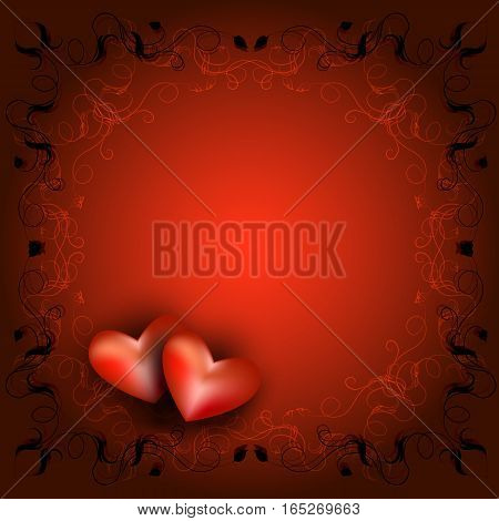 Openwork Frame With Two Hearts