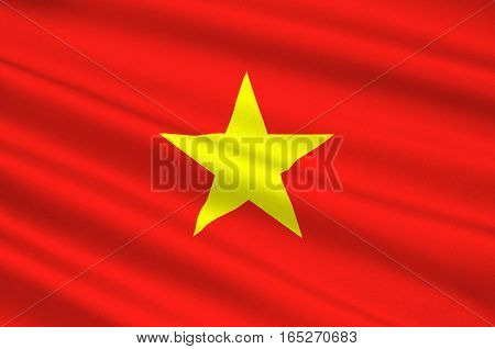 Flag of Vietnam officially the Socialist Republic of Vietnam. 3D illustration