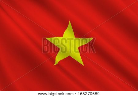 Flag of Vietnam officially the Socialist Republic of Vietnam. 3D illustration
