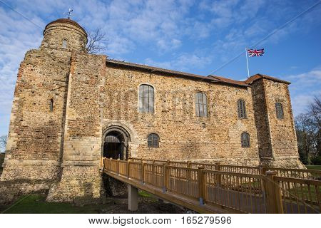 A view of the famous Colchester Castle in the historic town of Colchester UK.