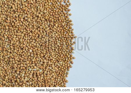 Background from buckwheat. Healthy eating for breakfast