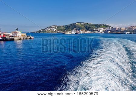 Ceuta, Spain, January 14, 2017: Arrival in the port of Ceuta the Spanish city in Africa.