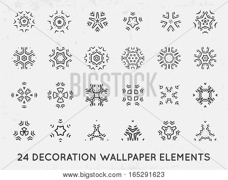 Set of minimal decoration background vintage shapes collection