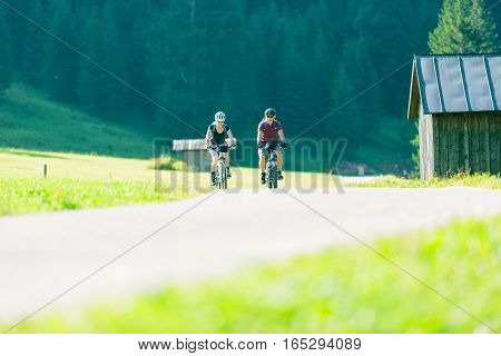 cycling seniors, by the vilsalpsee in austria