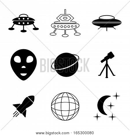 ufo and space icons set,vector Illustration EPS10