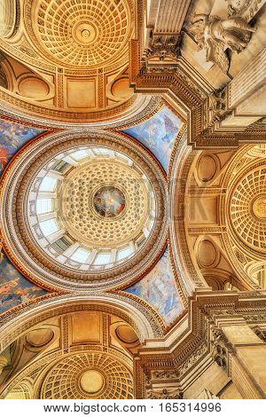 Paris, France - July 05, 2016 : Inside, Interior Of French Mausoleum For Great People Of France - Th