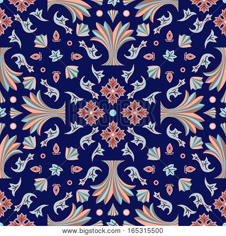 Abstract seamless pattern - blue and beige