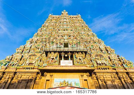 Madurai Meenakshi Amman Temple West Tower Centered