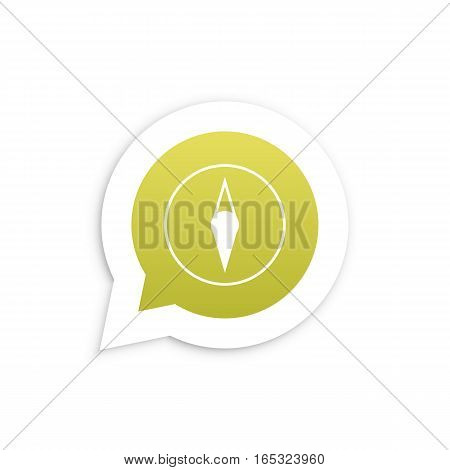 Compas in speech bubble icon Vector illustration