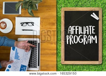 Affiliate Program Thoughtful Male Person Looking To The Digital Tablet Screen, Laptop Screen,silhoue