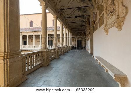 PADUA, ITALY - MAY 3, 2016: Palazzo Bo historical building home of the Padova University from 1539 in Padua Italy
