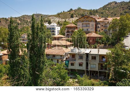 Old houses in Kakopetria village in Cyprus.