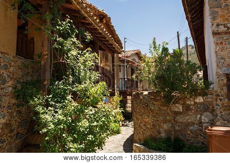 Old houses in Kakopetria village in Cyprus.