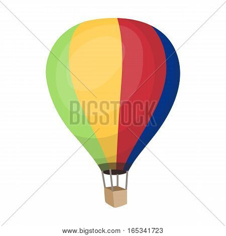 Airballoon icon in cartoon design isolated on white background. Rest and travel symbol stock vector illustration.
