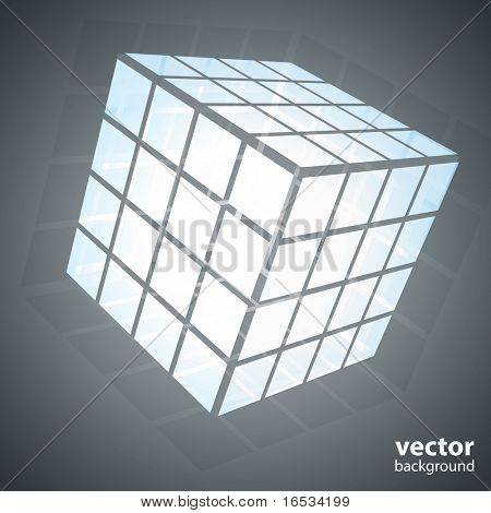 Bir üç taraflı Küp Bulmaca Kutusu 3D