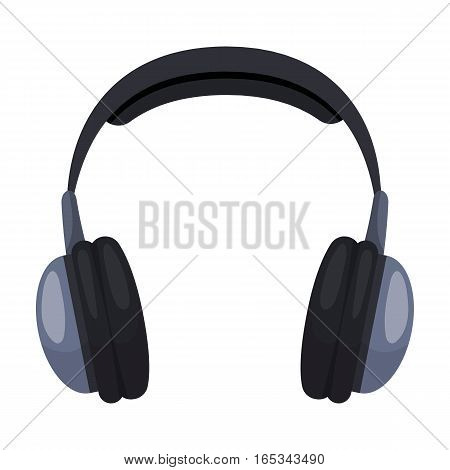 Vintage headphones icon in cartoon design isolated on white background. Hipster style symbol stock vector illustration.
