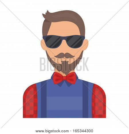 Hipster icon in cartoon design isolated on white background. Hipster style symbol stock vector illustration.