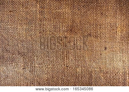 A vintage brown sackcloth texture as a background