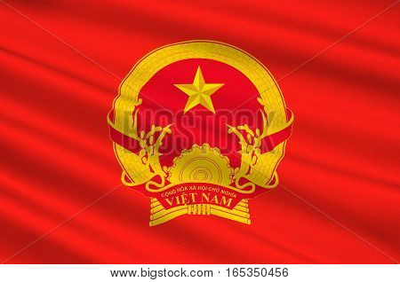 Flag of Vietnam officially the Socialist Republic of Vietnam. 3D illustration