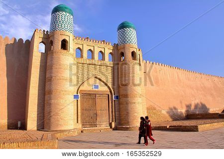 KHIVA, UZBEKISTAN: Entrance to the Kunya Ark in Khiva Old town