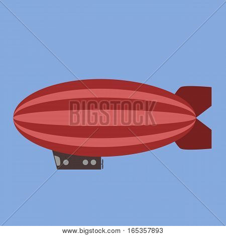 Vintage airship. Isolated illustration. Childish retro style.
