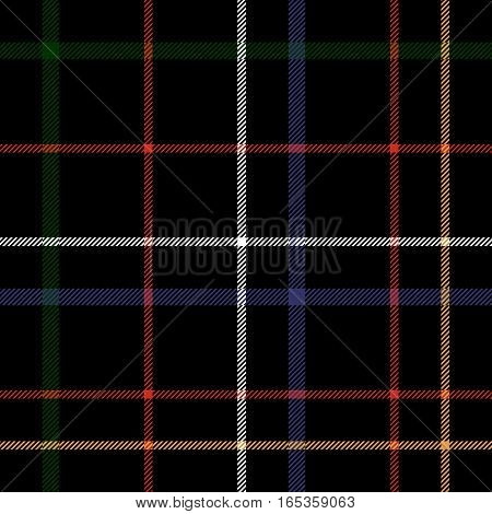 Сheckered black plaid seamless pattern. Vector illustration. Flat design. No gradient. No transparent. EPS 10.