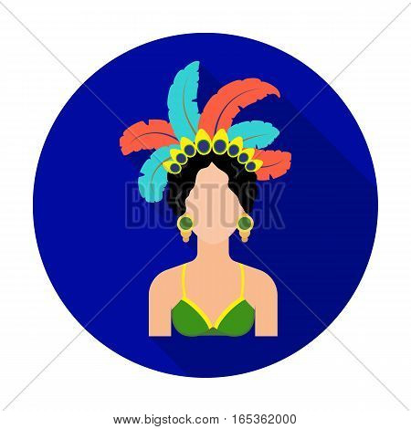 Samba dancer icon in flat design isolated on white background. Brazil country symbol stock vector illustration.