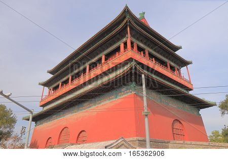 Historical building Drum tower in Beijing China