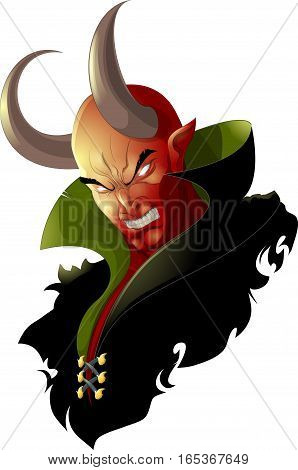 demon head on a white background vector illustration