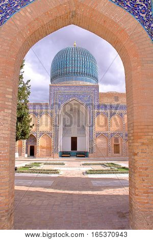 SAMARKAND, UZBEKISTAN: Gur-e-Amir Mausoleum with the entrance gate