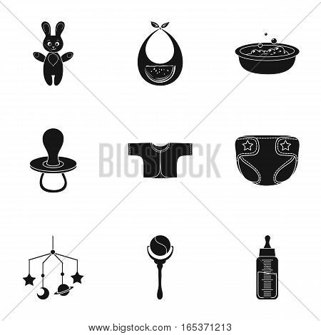 Baby born set icons in black design. Big collection of baby born vector symbol stock illustration