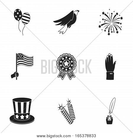 Patriot Day set icons in black style. Big collection of Patriot Day vector symbol stock
