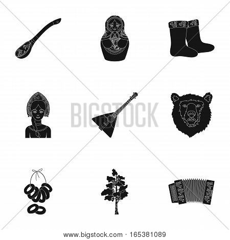 Russia country set icons in black design. Big collection of Russia country vector symbol stock illustration