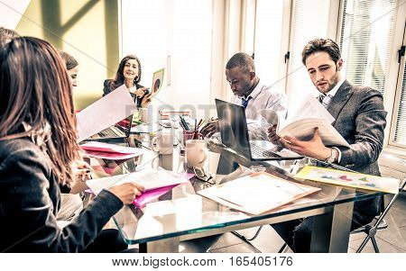 Business people at work in the office - Business meeting in a start up