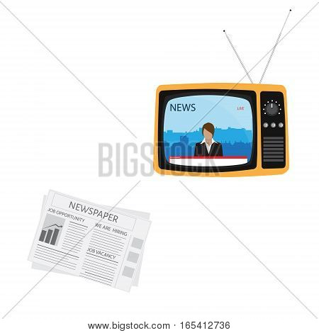 Retro Tv And Newspaper
