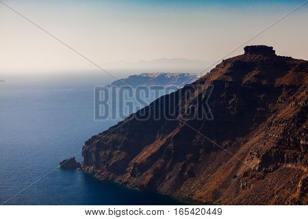 Famous Skaros Rock at Santorini island Greece