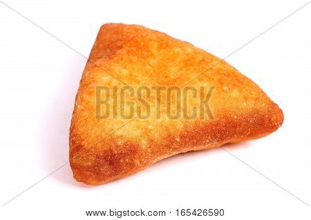 One triangle Pirozhok isolated over white background