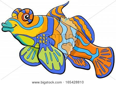 Mandarin Fish Cartoon Character
