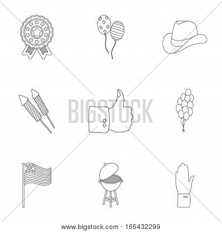 Patriot Day set icons in outline style. Big collection of Patriot Day vector symbol stock