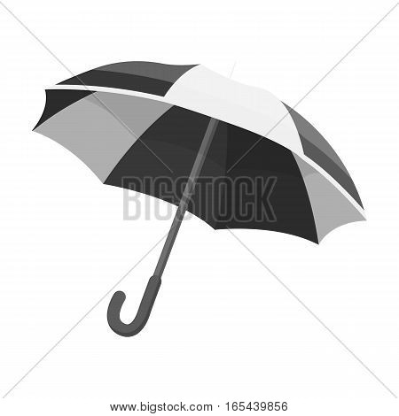 Umbrella icon in monochrome design isolated on white background. France country symbol stock vector illustration. - stock vector