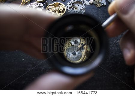 The procces of watch repair with special tools
